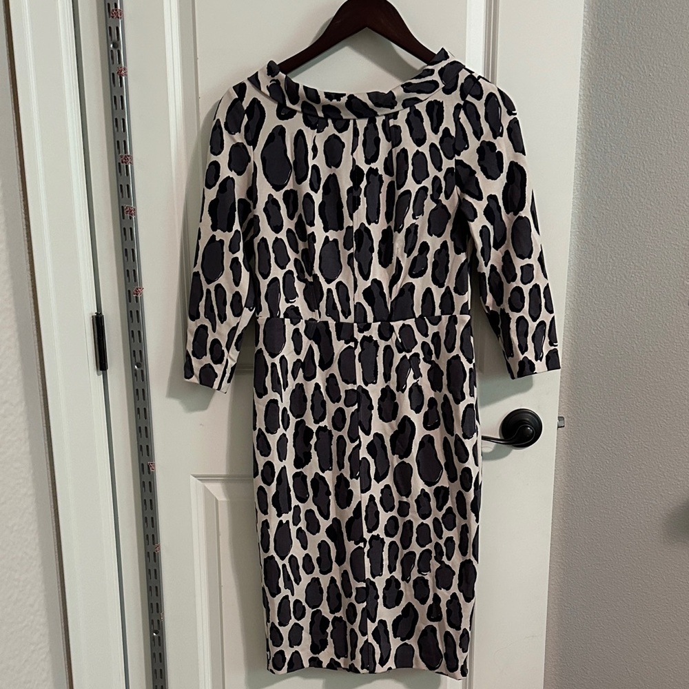 Boden Black and Cream Animal Print Dress